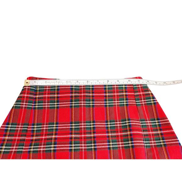 Brandy Melville High Waist Mini Skirt 90s Tartan Plaid Holiday Womens Waist 22/S - Picture 7 of 10